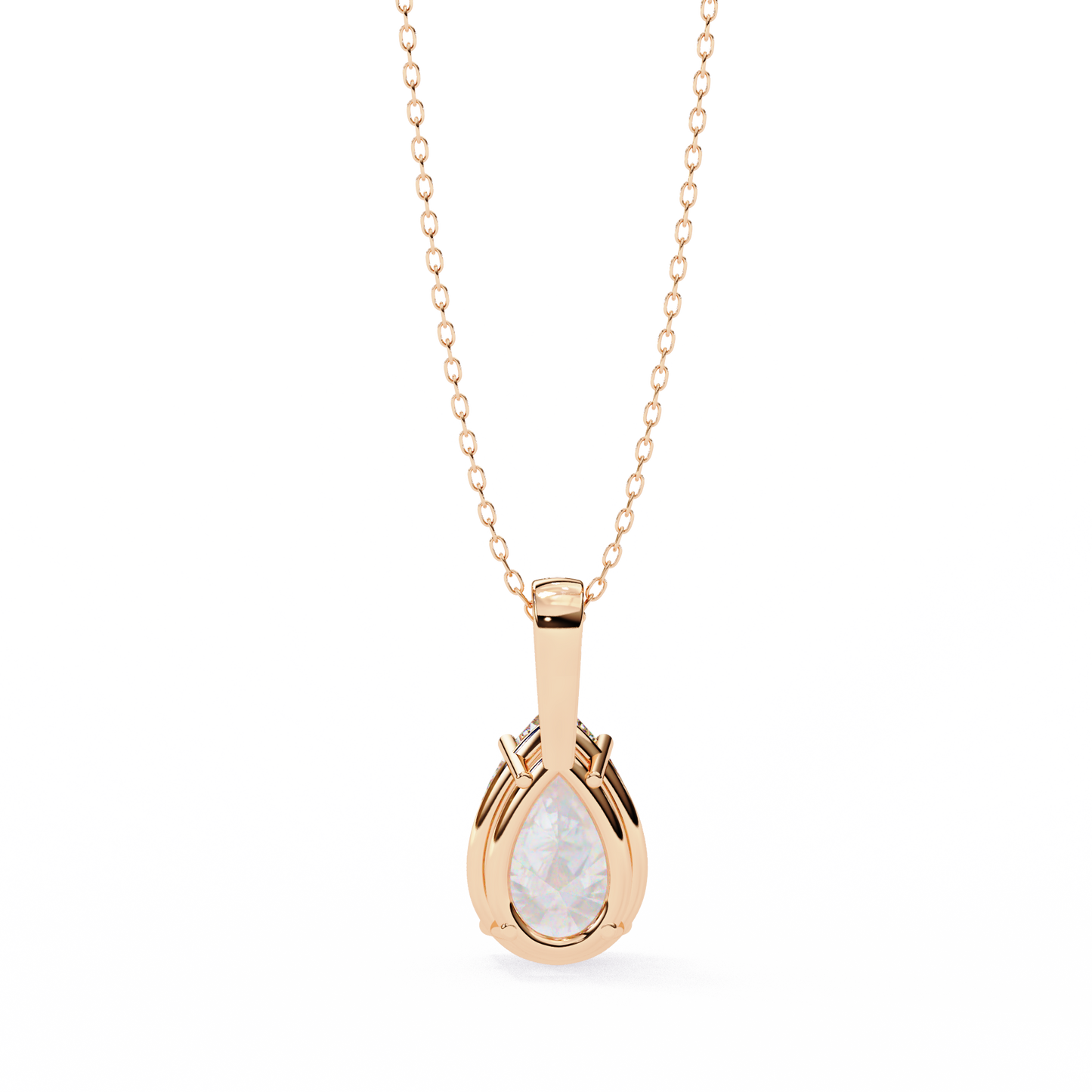 Tear of Light – Pear Cut Lab Diamond Solitaire Chain Pendant