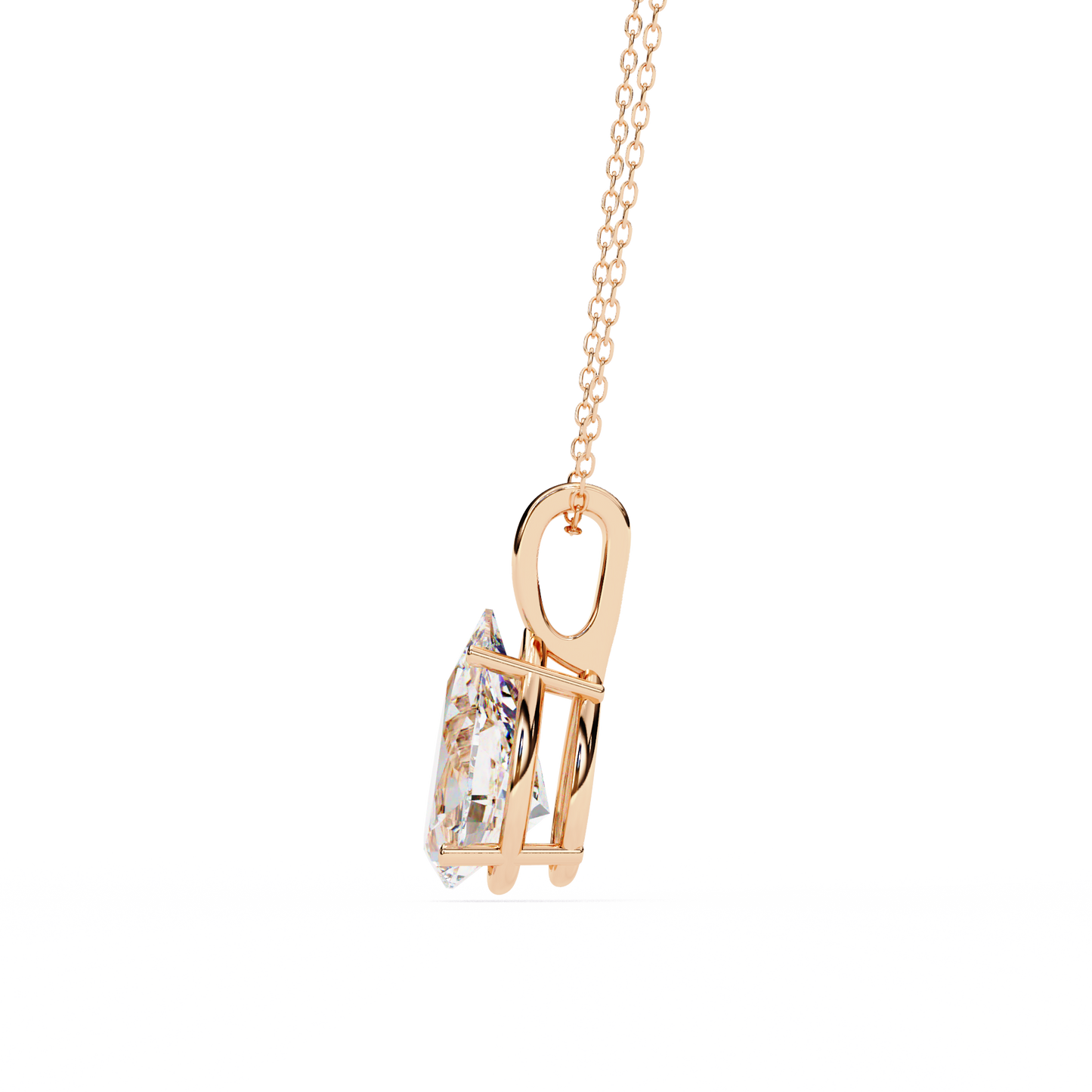 Tear of Light – Pear Cut Lab Diamond Solitaire Chain Pendant