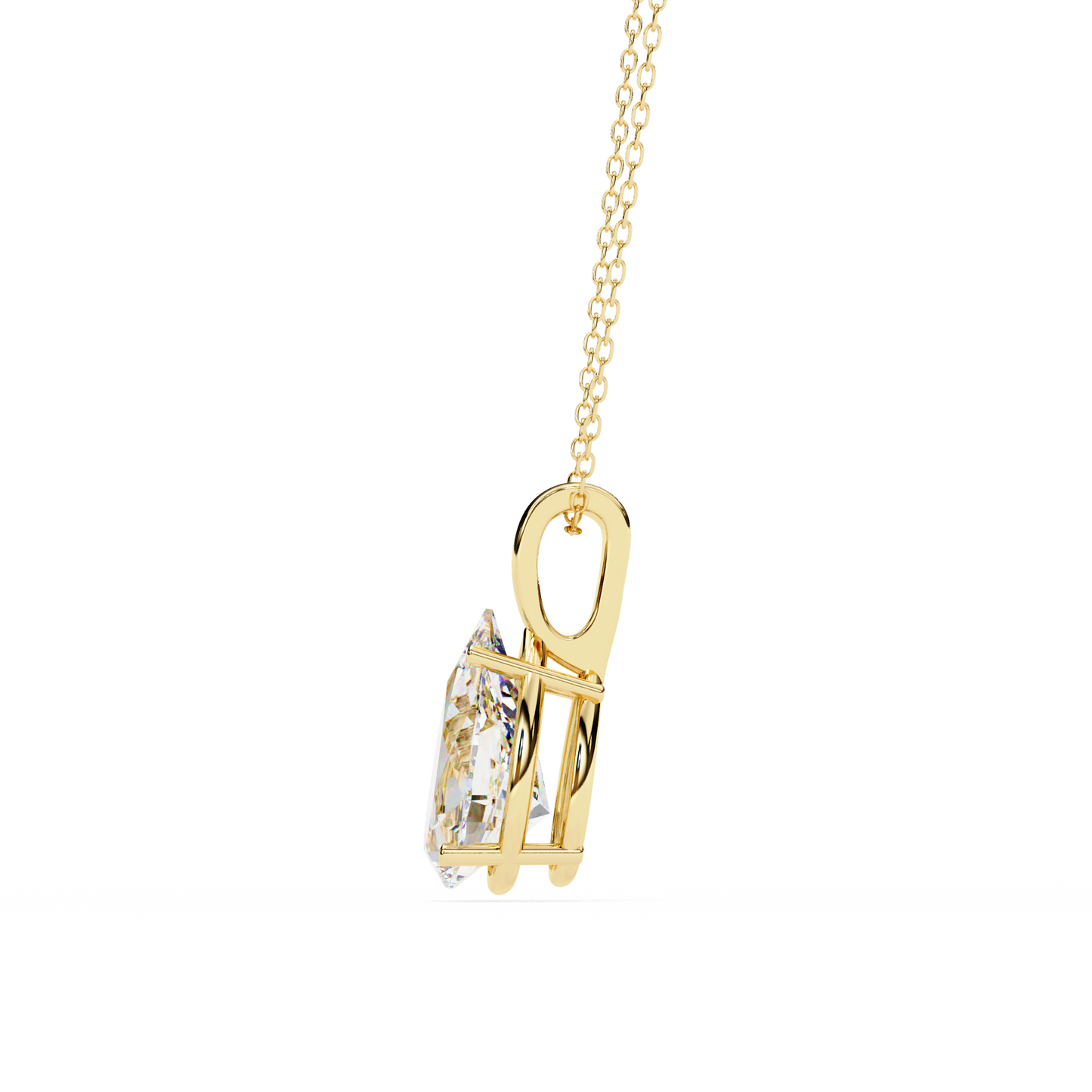 Tear of Light – Pear Cut Lab Diamond Solitaire Chain Pendant