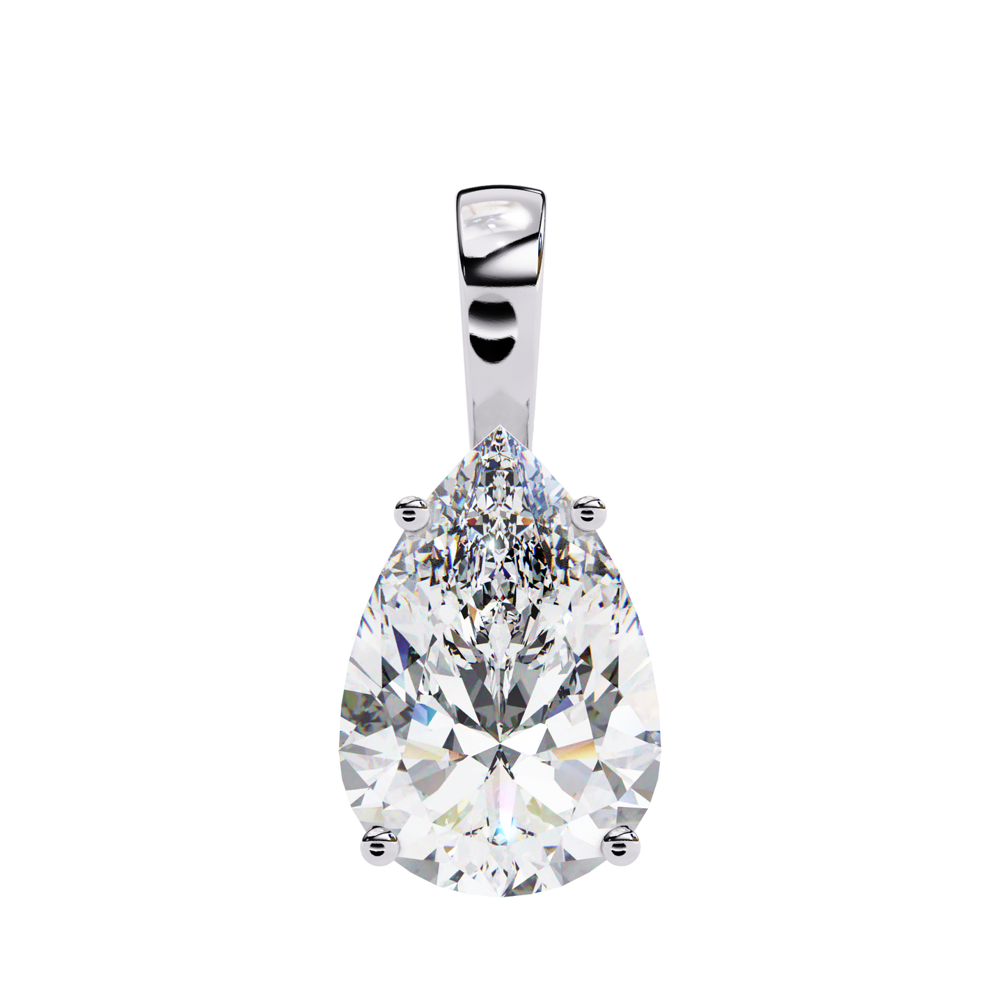 Tear of Light – Pear Cut Lab Diamond Solitaire Chain Pendant