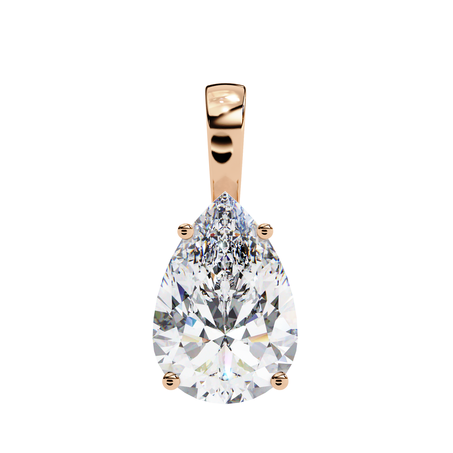 Tear of Light – Pear Cut Lab Diamond Solitaire Chain Pendant
