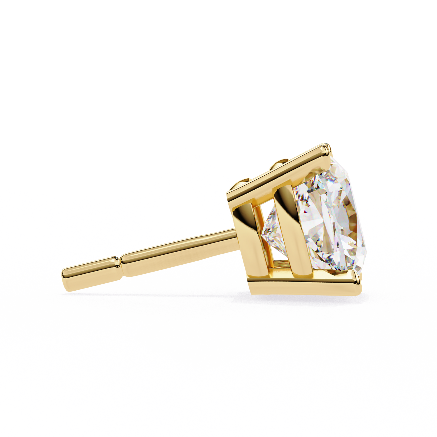 Cushion Whisper – 6mm Diamond Solitaire Earrings in 14K Gold