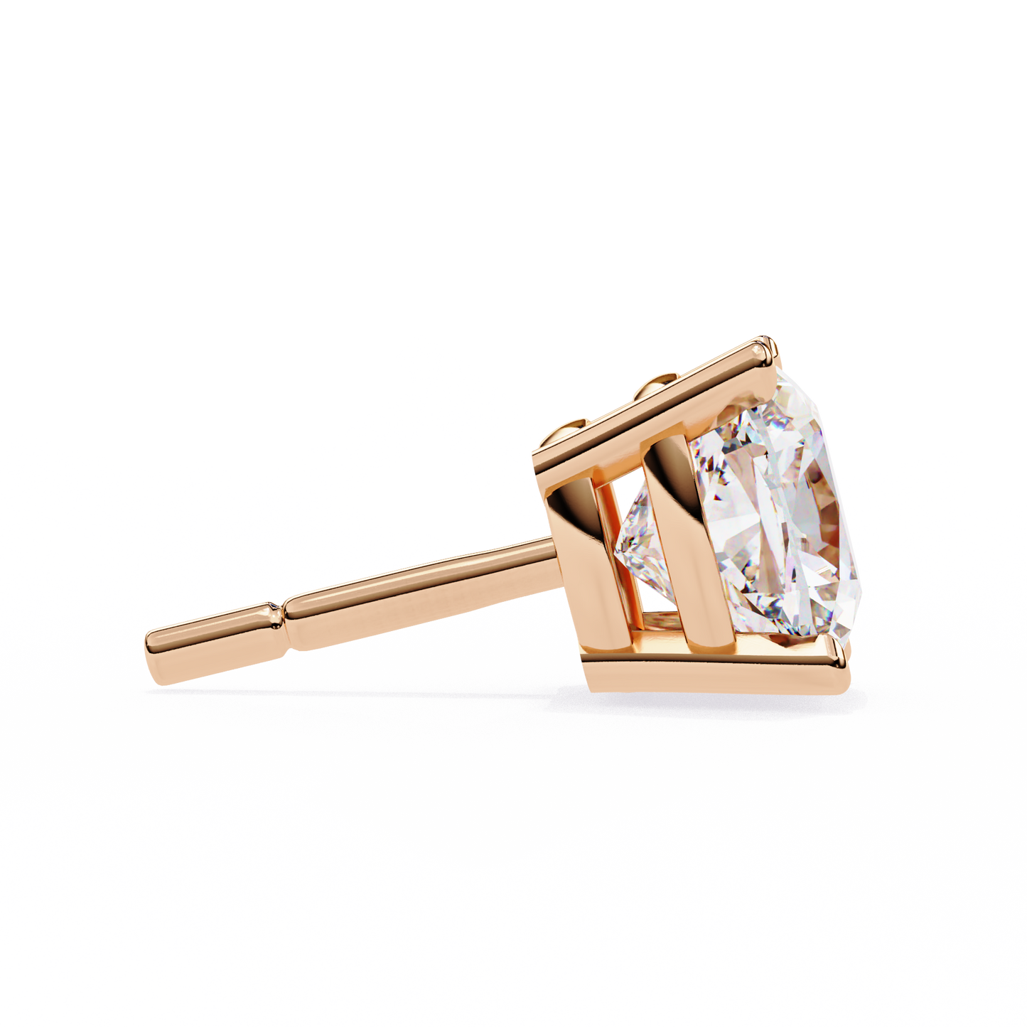 Cushion Whisper – 6mm Diamond Solitaire Earrings in 14K Gold