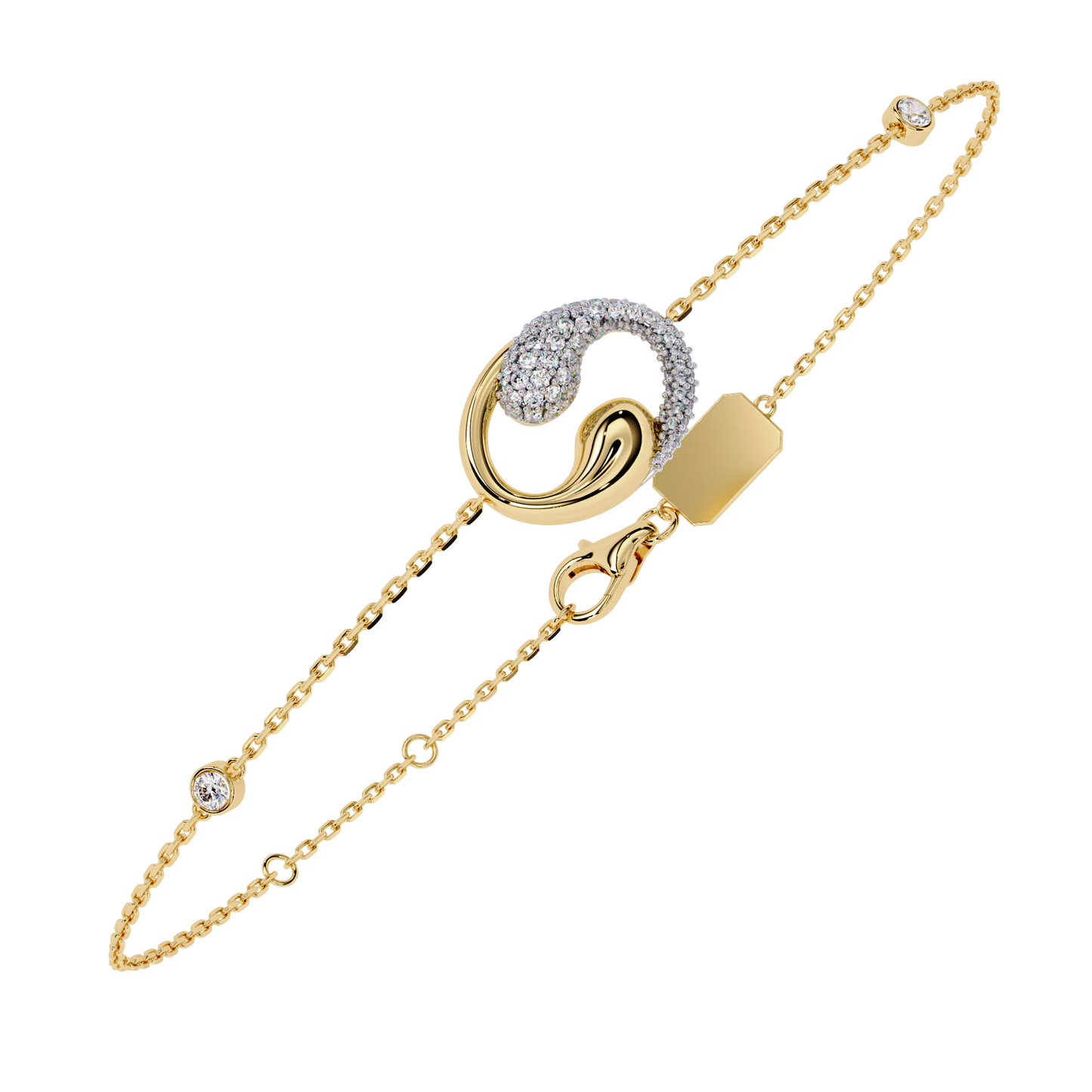 Harmony Bloom – Micro Pavé Diamond Clasp in 14K Gold