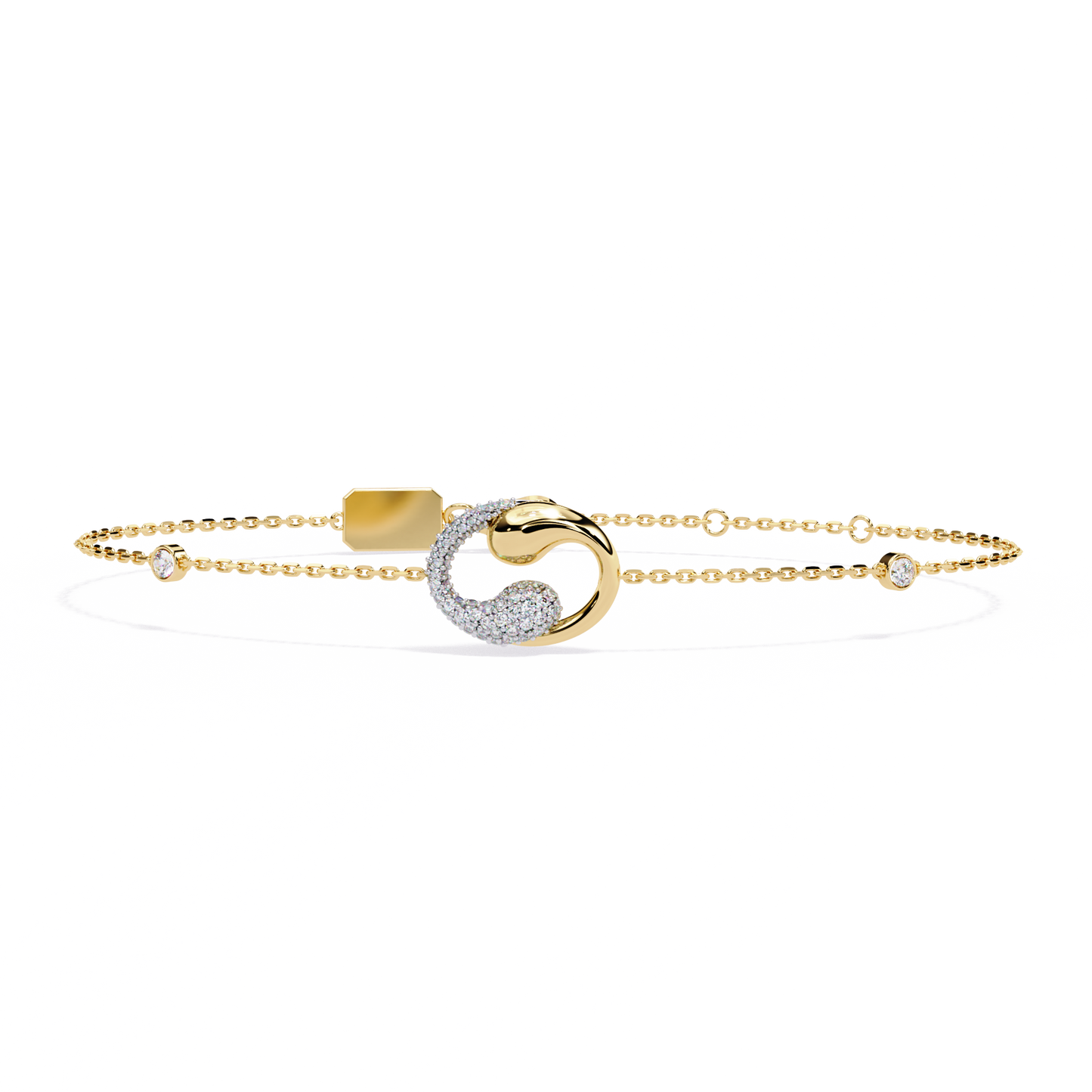 Harmony Bloom – Micro Pavé Diamond Clasp in 14K Gold