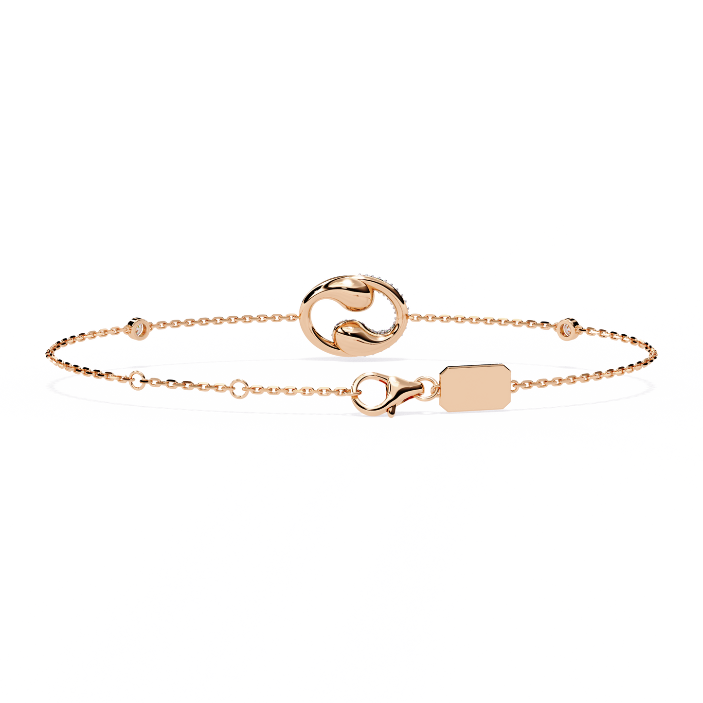 Harmony Bloom – Micro Pavé Diamond Clasp in 14K Gold