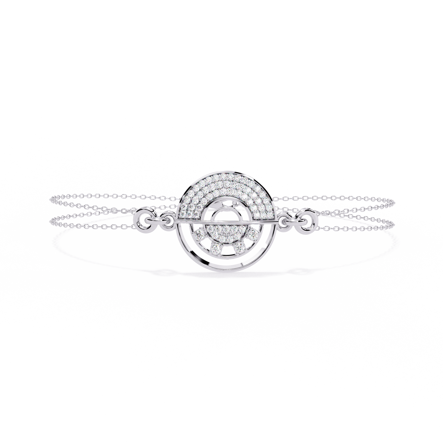 Nova Eclipse – Diamond Circle Emblem Bracelet in 14K Gold