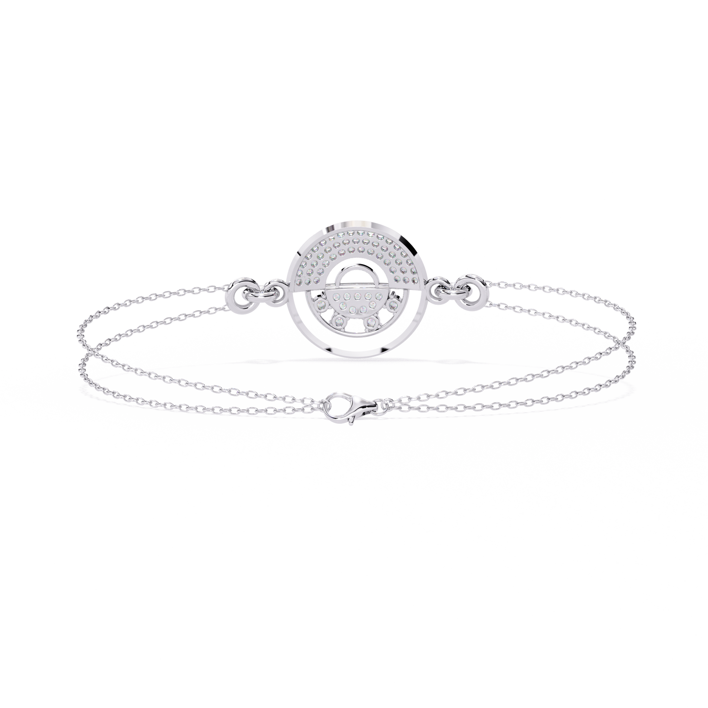 Nova Eclipse – Diamond Circle Emblem Bracelet in 14K Gold