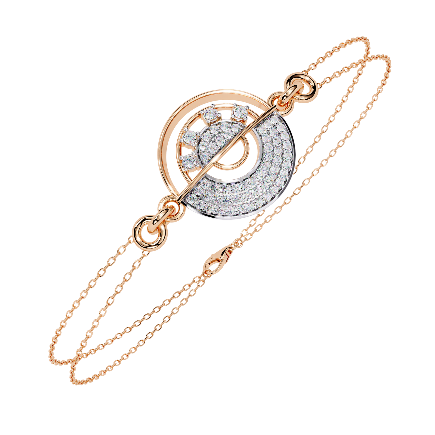 Nova Eclipse – Diamond Circle Emblem Bracelet in 14K Gold
