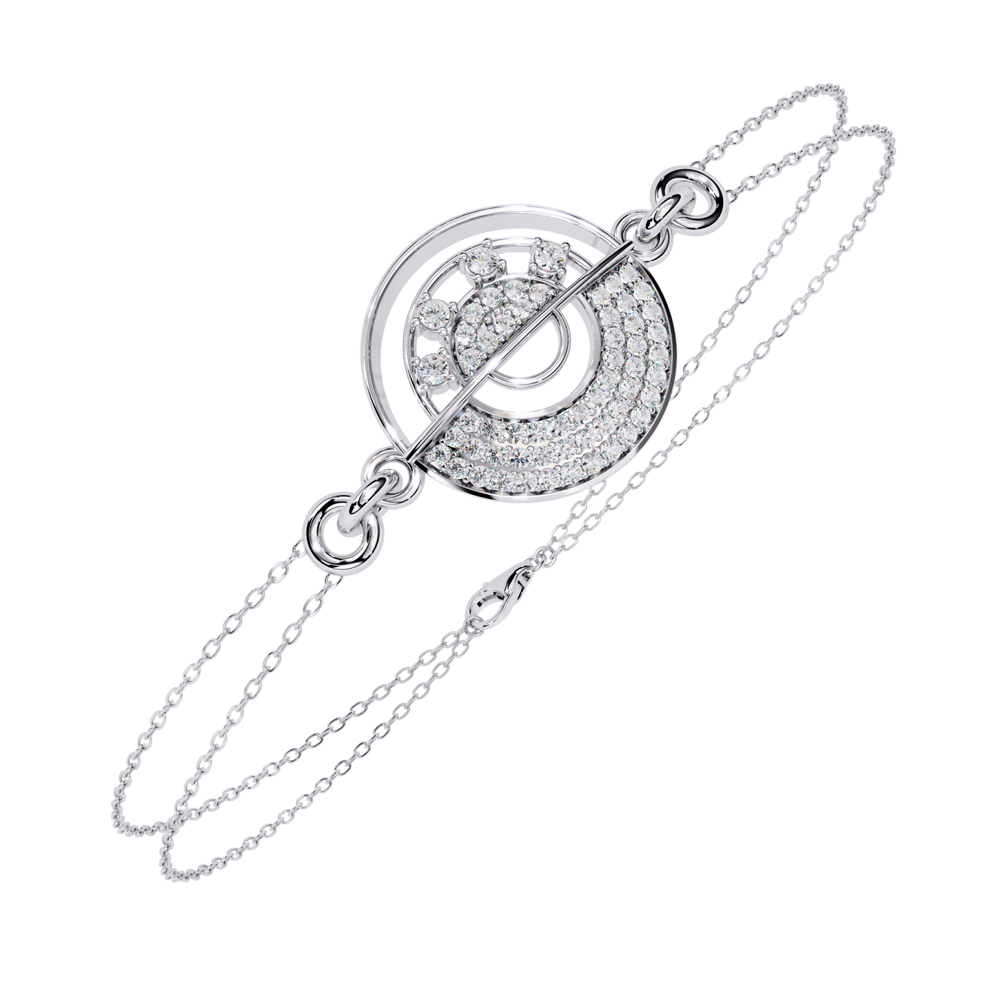 Nova Eclipse – Diamond Circle Emblem Bracelet in 14K Gold