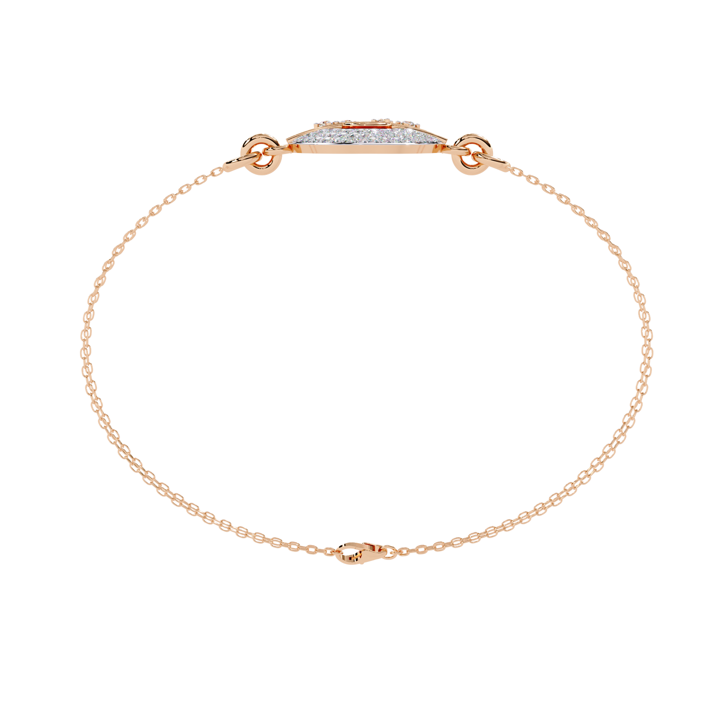 Nova Eclipse – Diamond Circle Emblem Bracelet in 14K Gold