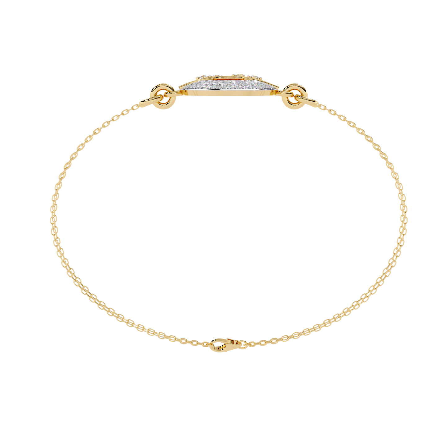 Nova Eclipse – Diamond Circle Emblem Bracelet in 14K Gold