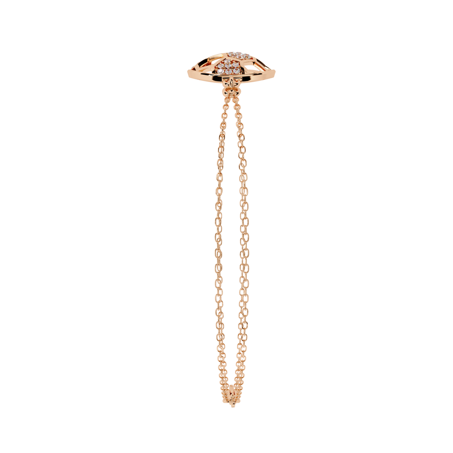 GeoSphere Link – Lab Diamond Honeycomb Connector in 14K Gold