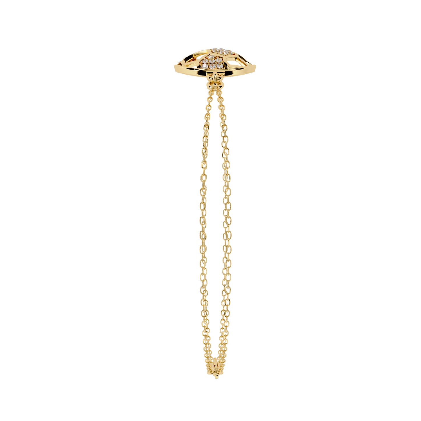 GeoSphere Link – Lab Diamond Honeycomb Connector in 14K Gold