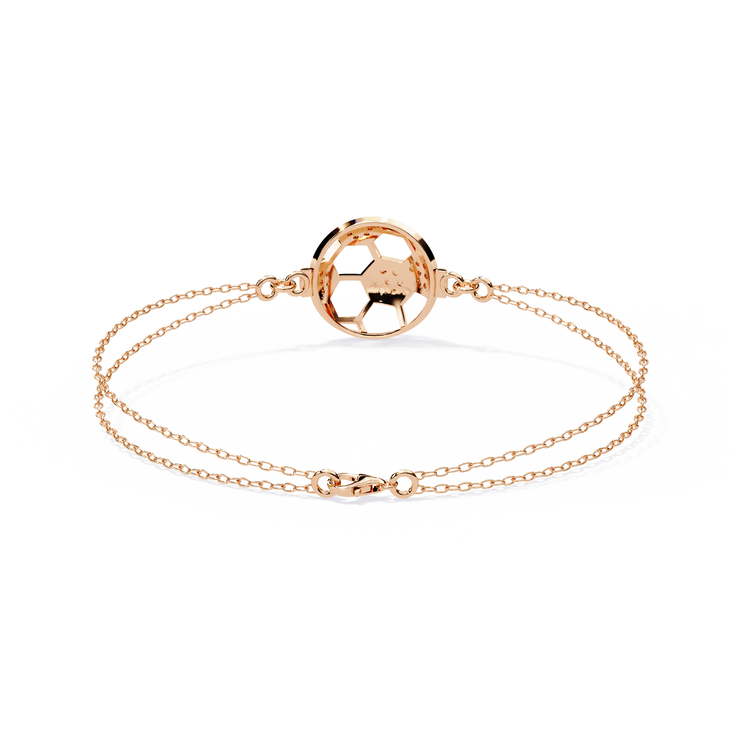 GeoSphere Link – Lab Diamond Honeycomb Connector in 14K Gold