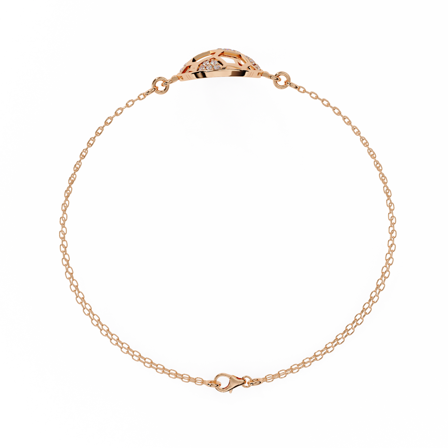 GeoSphere Link – Lab Diamond Honeycomb Connector in 14K Gold