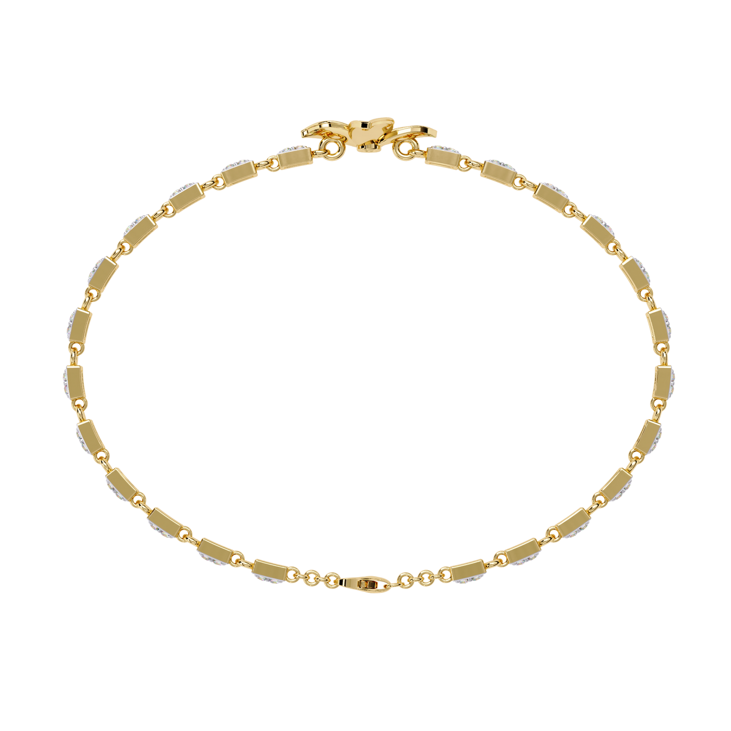 Fleur Charm – Lab Diamond Floral Accent Bracelet in 14K Gold