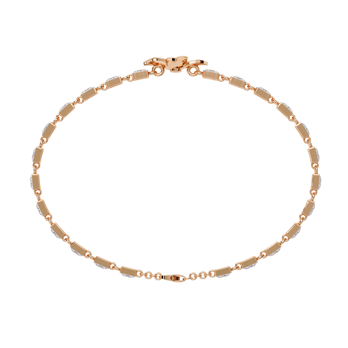 Fleur Charm – Lab Diamond Floral Accent Bracelet in 14K Gold