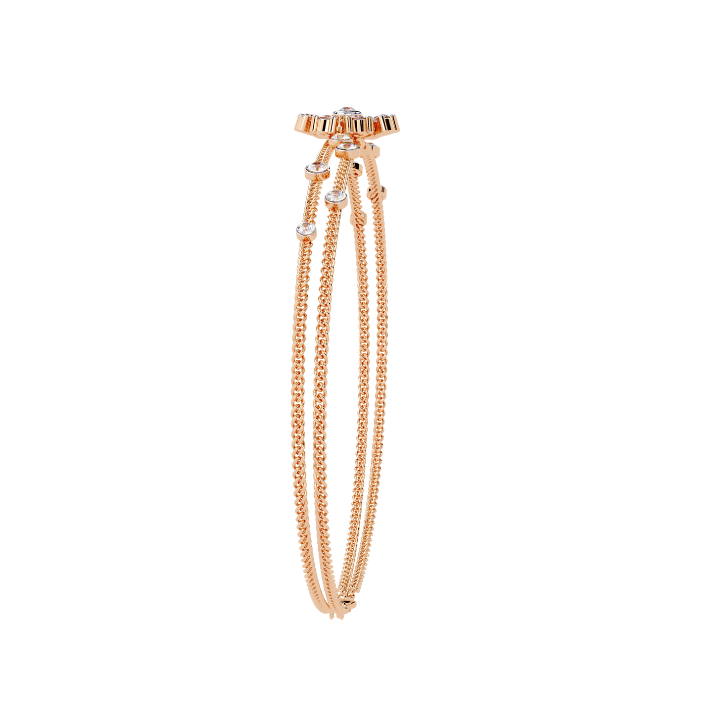 Celestial Bloom – Floral Accent Lab Diamond Bracelet in 14K Gold