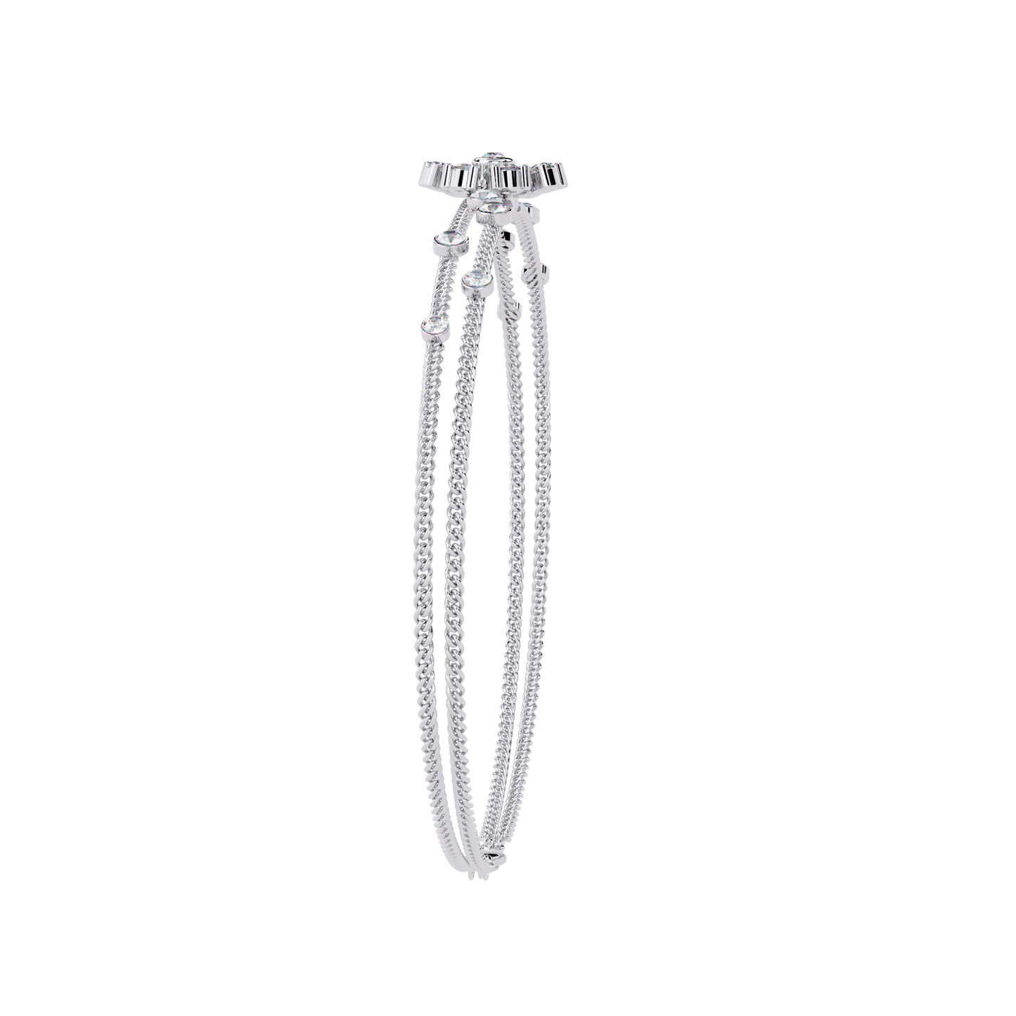 Celestial Bloom – Floral Accent Lab Diamond Bracelet in 14K Gold