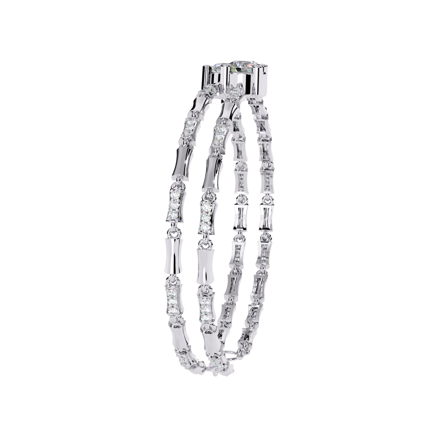 Twin Radiance – Dual Solitaire Lab Diamond Bracelet in 14K Gold