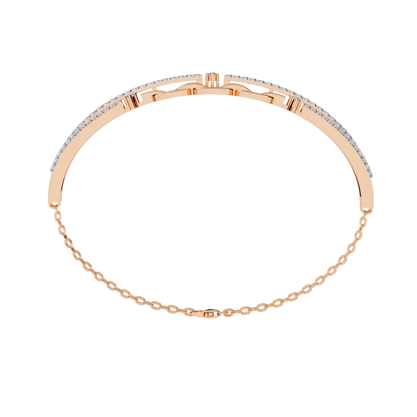 Interlink Grace – Diamond Chain Motif Bracelet in 14K Gold