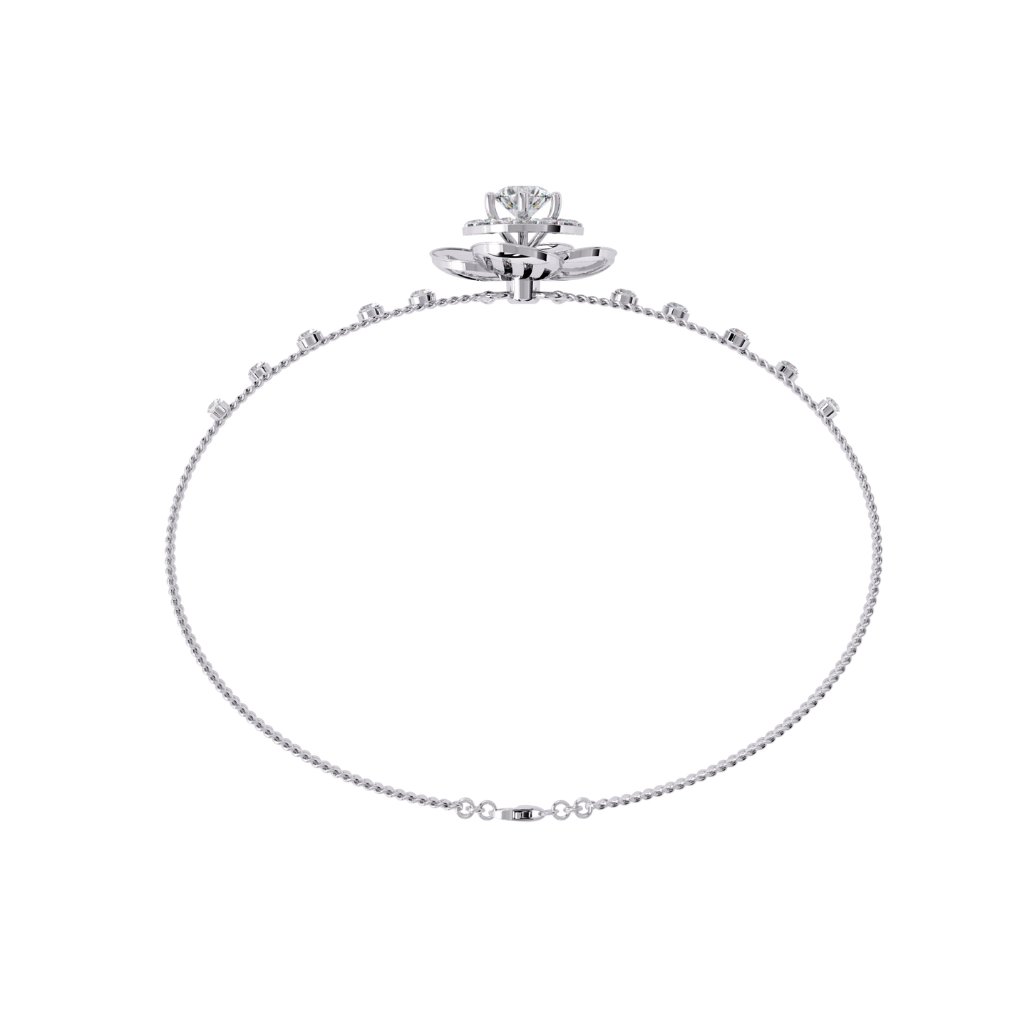 Flora Radiant – Lab Diamond Blossom Motif Bracelet in 14K Gold
