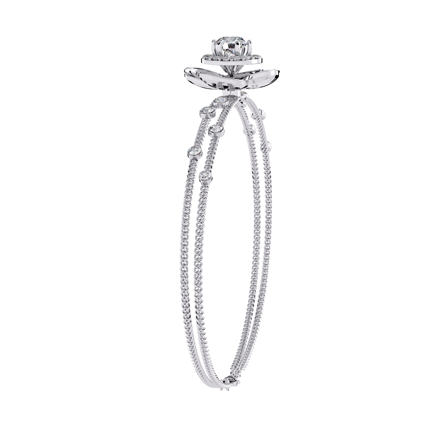 Flora Radiant – Lab Diamond Blossom Motif Bracelet in 14K Gold