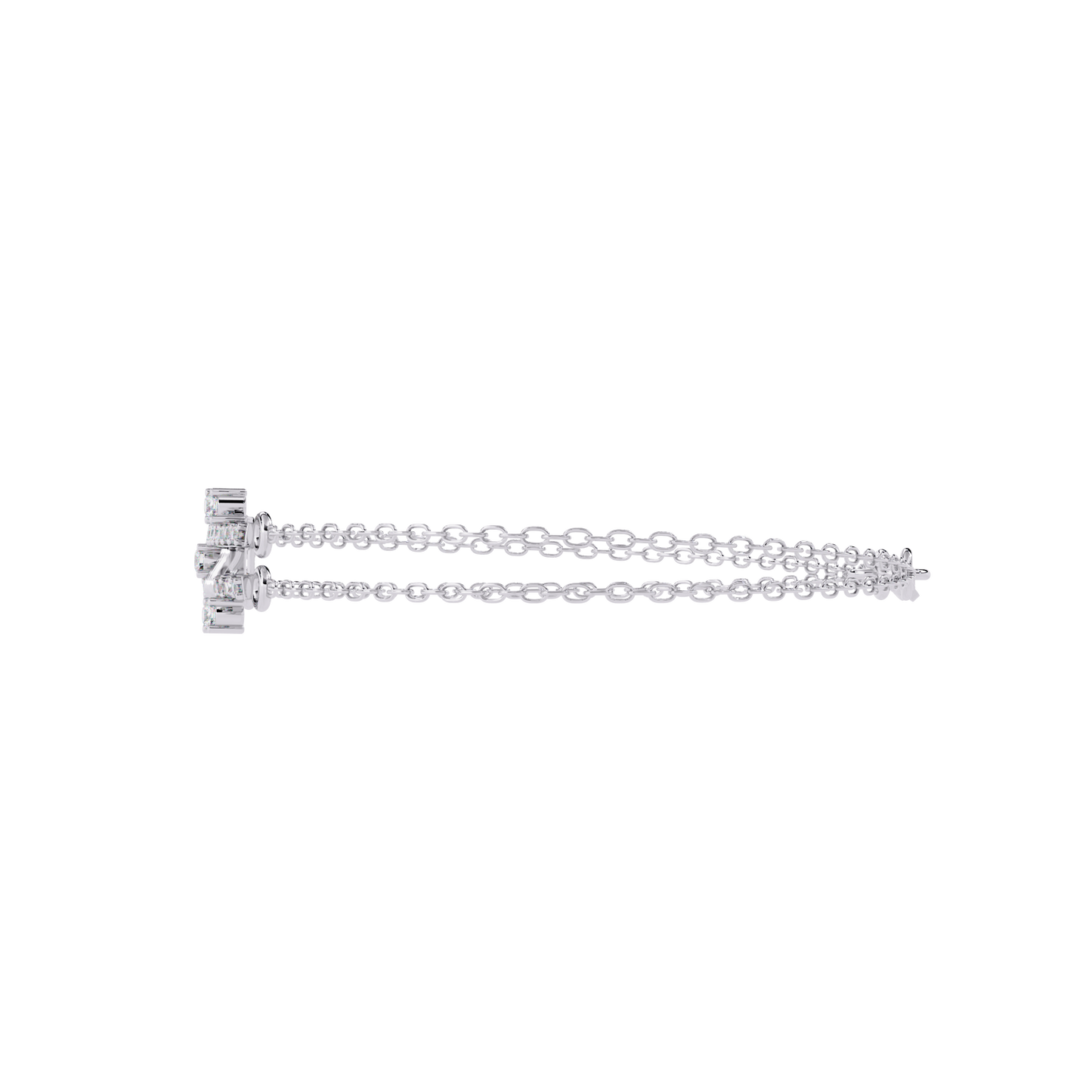 Geo-Bar – Lab Diamond Twin-Row Gold Bracelet Connector