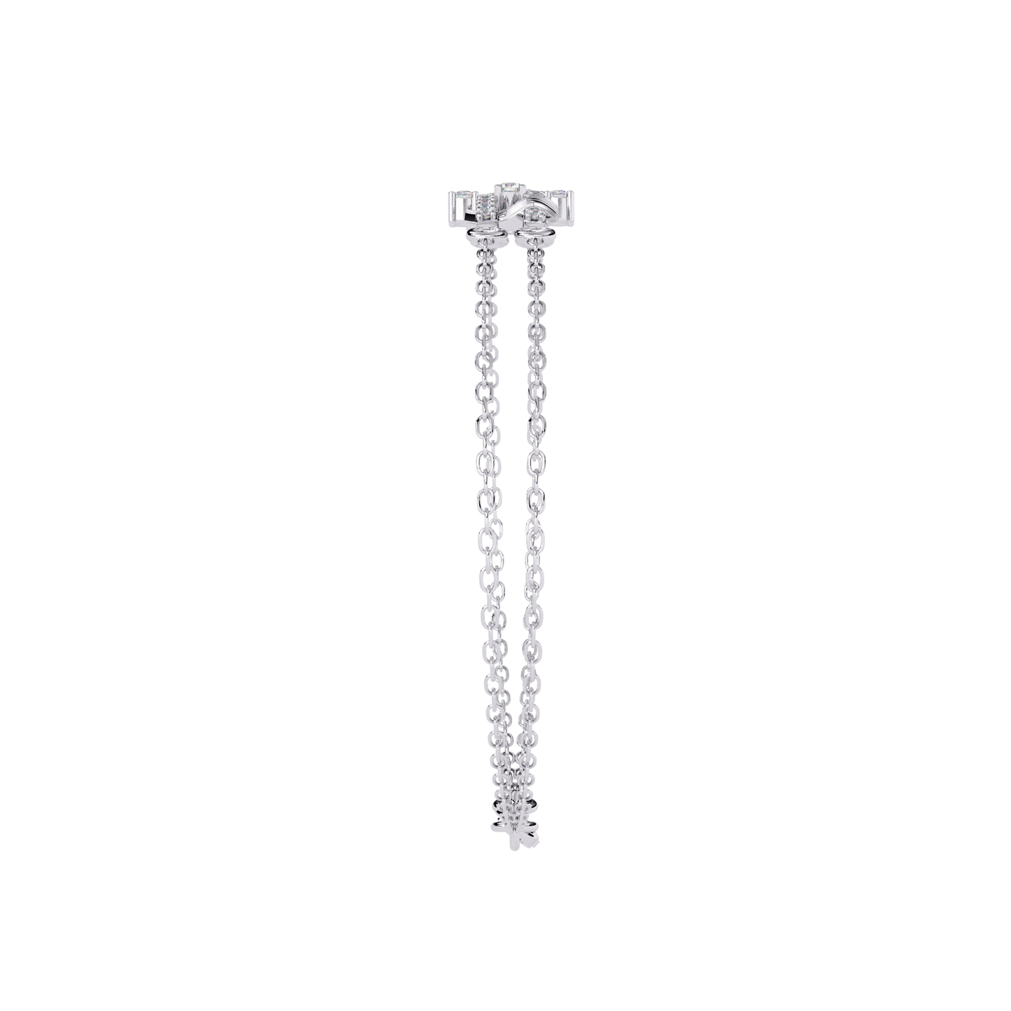 Geo-Bar – Lab Diamond Twin-Row Gold Bracelet Connector