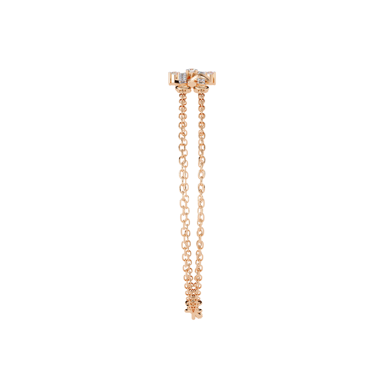Geo-Bar – Lab Diamond Twin-Row Gold Bracelet Connector