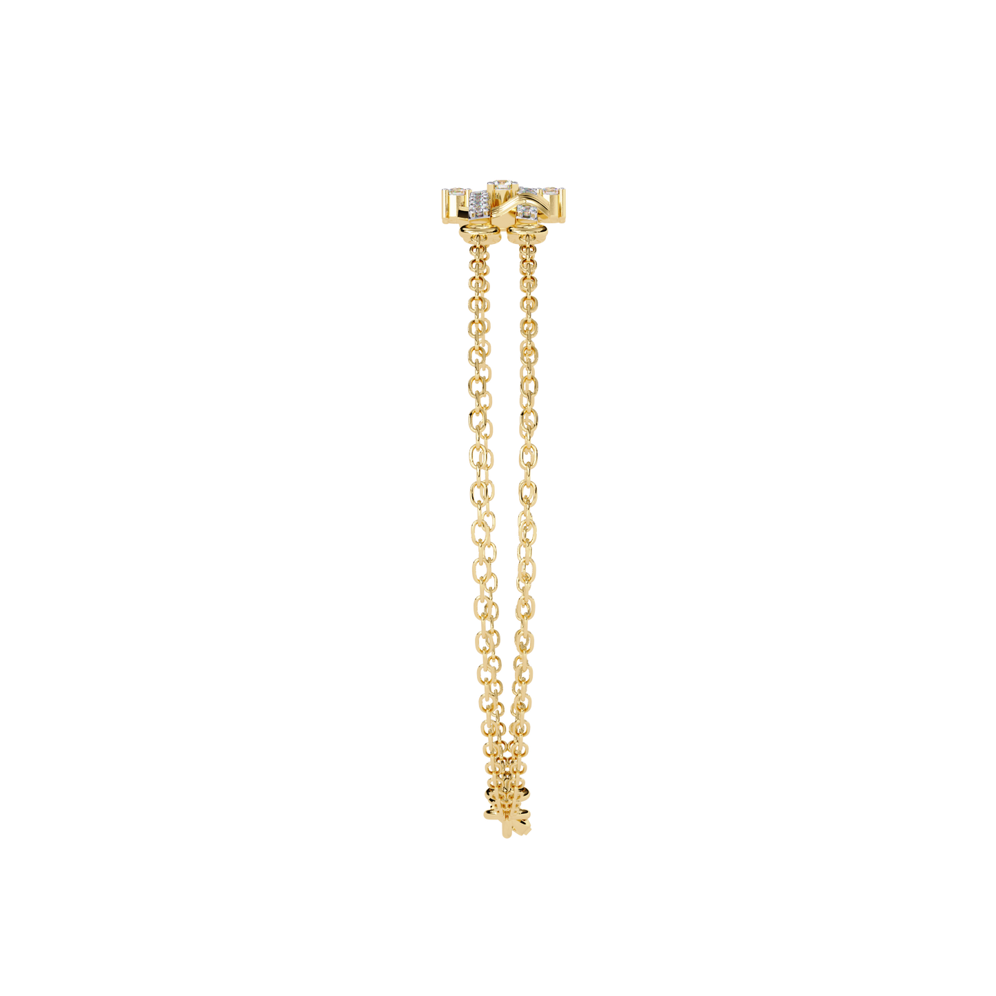 Geo-Bar – Lab Diamond Twin-Row Gold Bracelet Connector