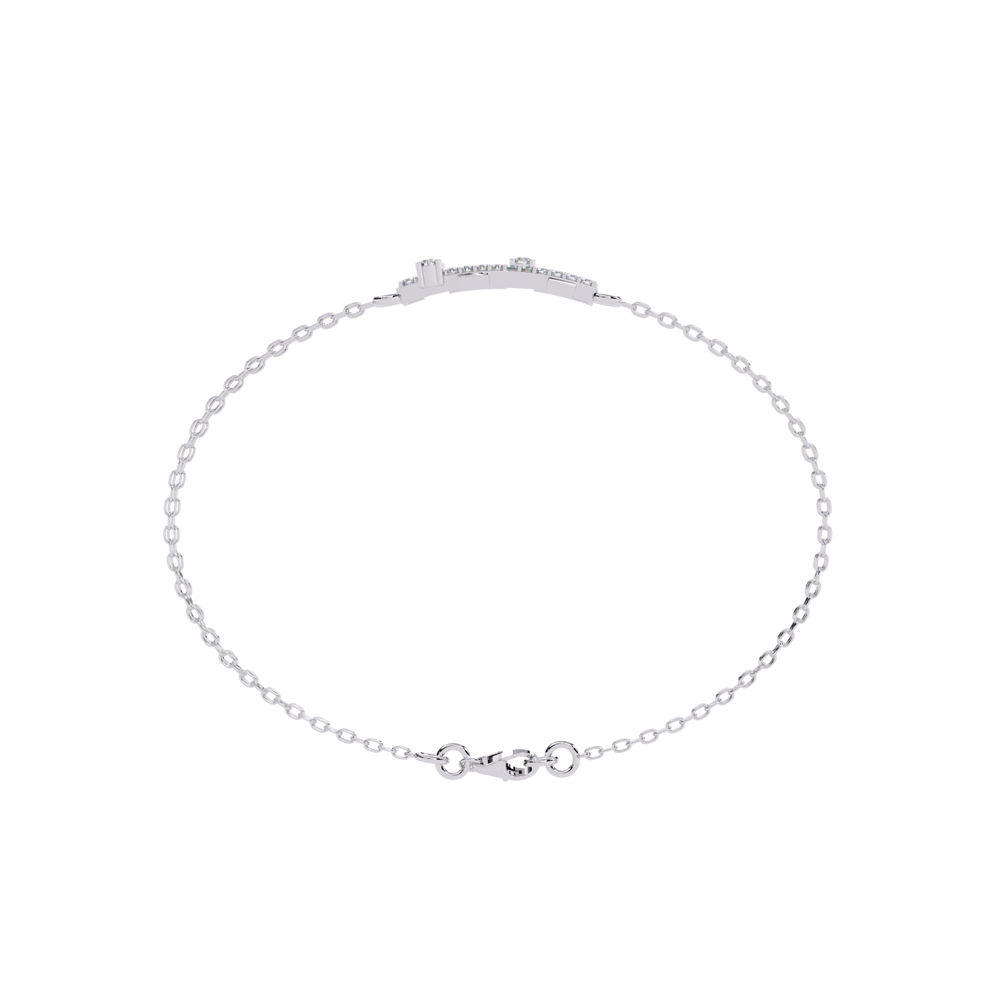 Geo-Bar – Lab Diamond Twin-Row Gold Bracelet Connector