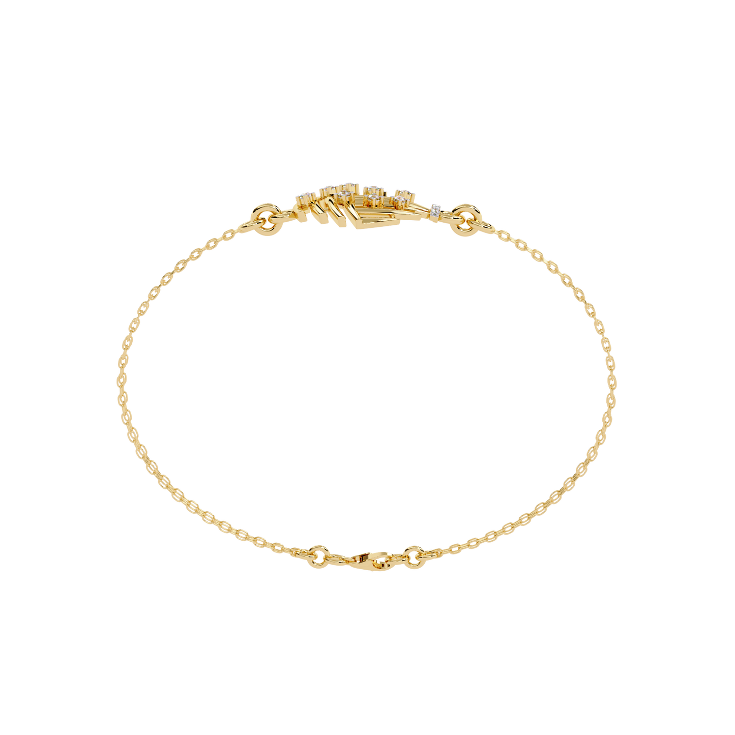 Aurora Shell – Lab Diamond Dome Link in 14K Gold