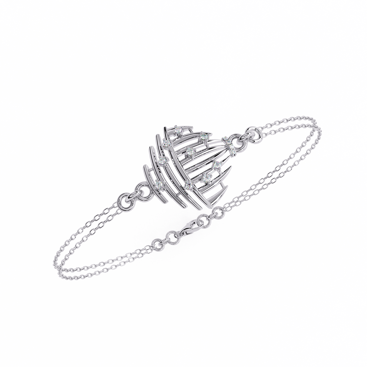 Aurora Shell – Lab Diamond Dome Link in 14K Gold
