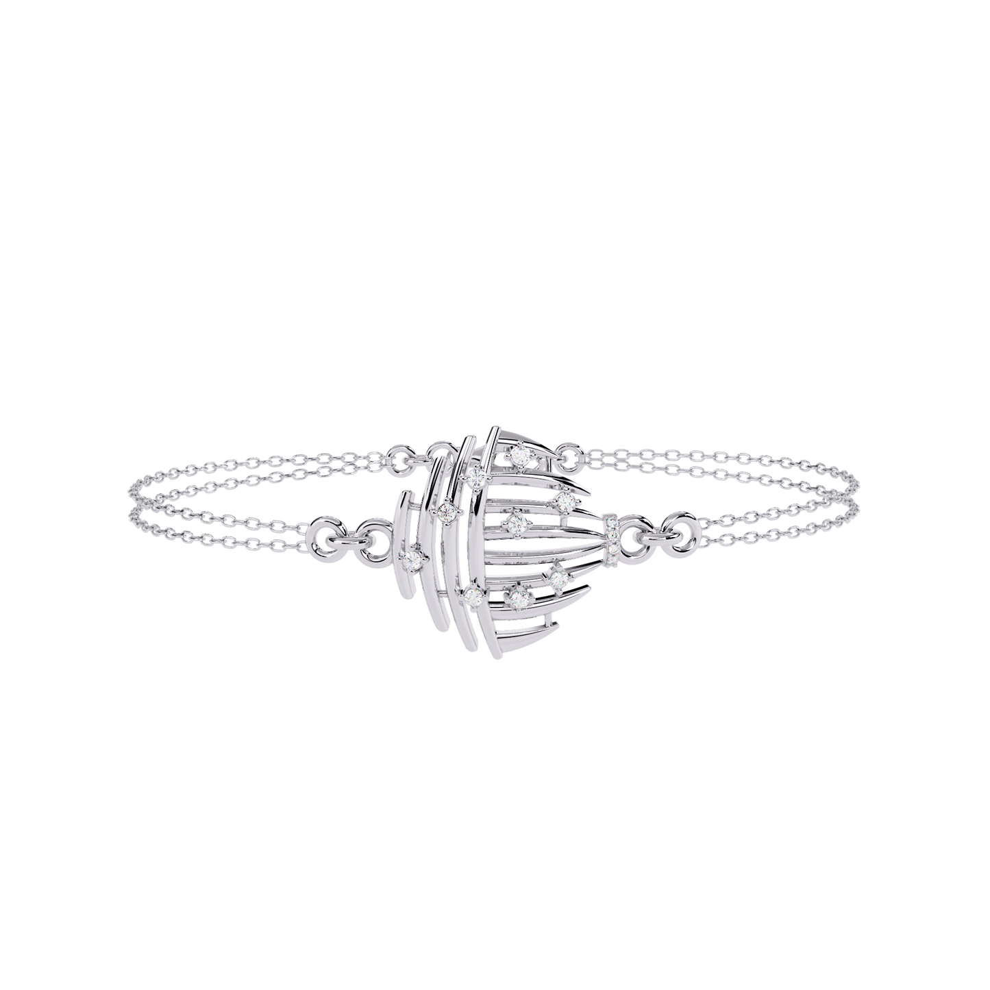 Aurora Shell – Lab Diamond Dome Link in 14K Gold