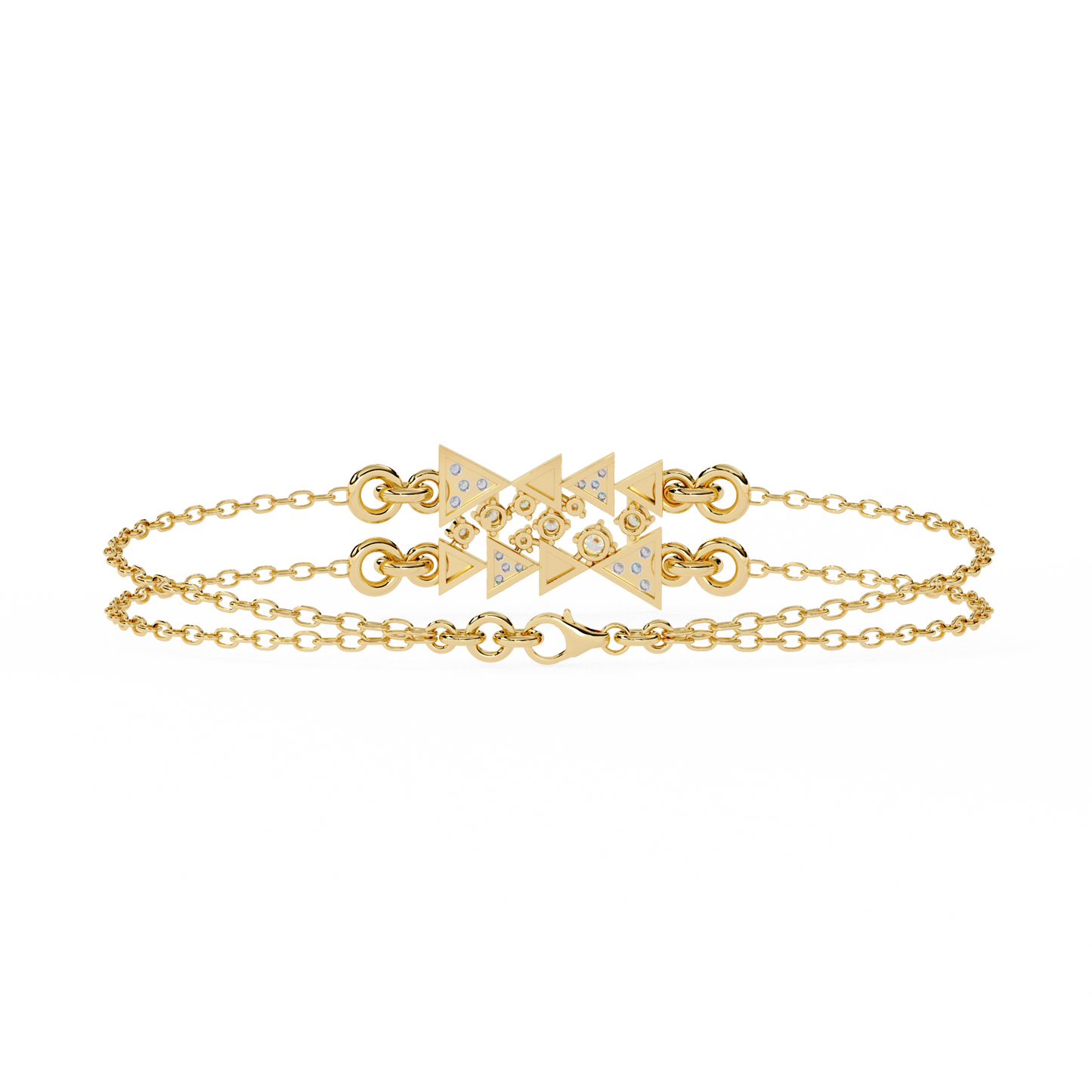 Prism Cluster – Geometric Lab Diamond Link in 14K Gold