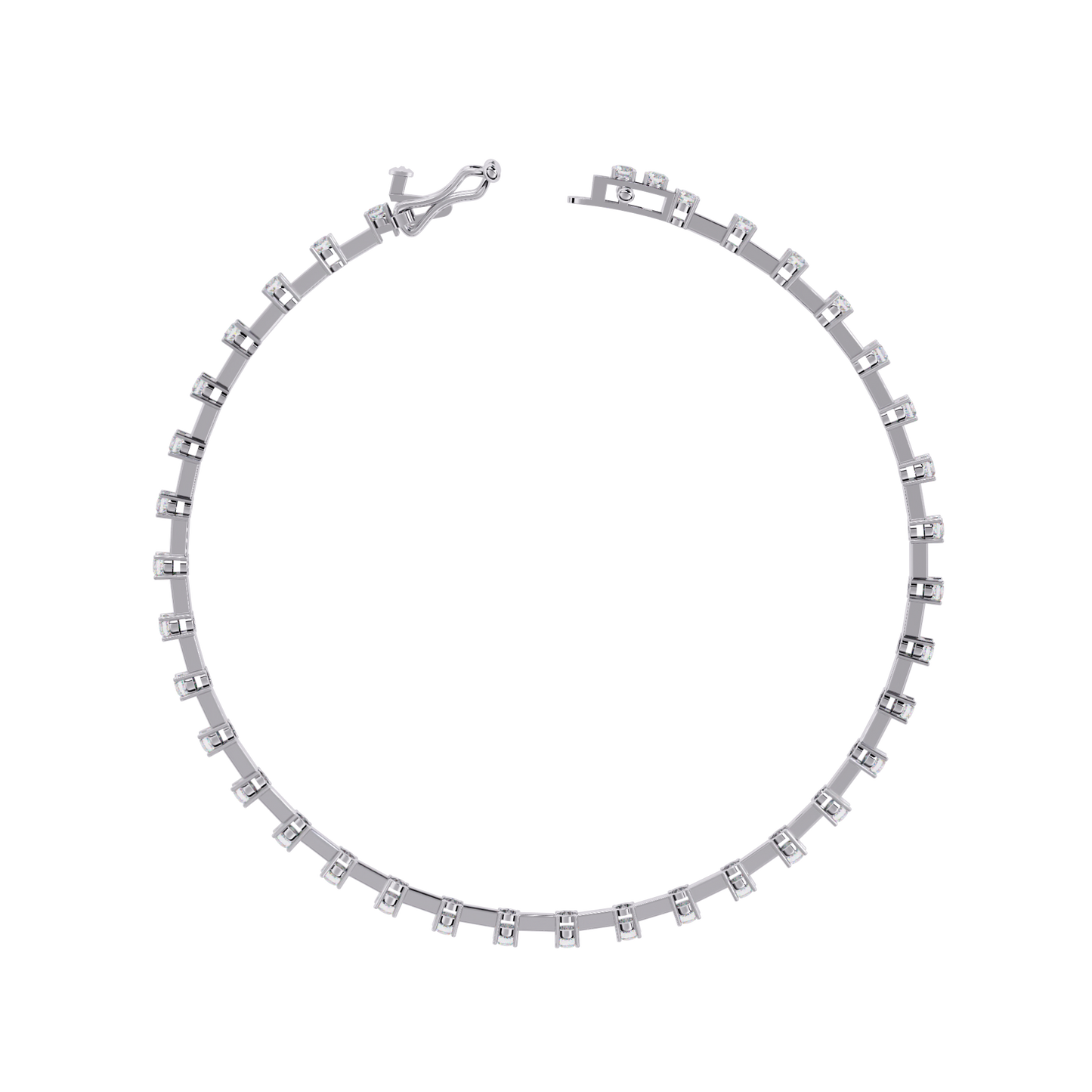 Baguette Link – Lab Diamond Line Bracelet in 14K Gold