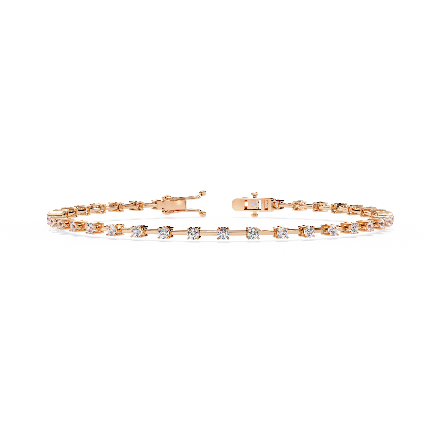 Baguette Link – Lab Diamond Line Bracelet in 14K Gold