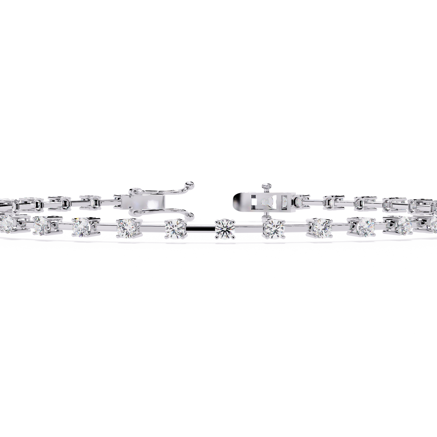 Baguette Link – Lab Diamond Line Bracelet in 14K Gold