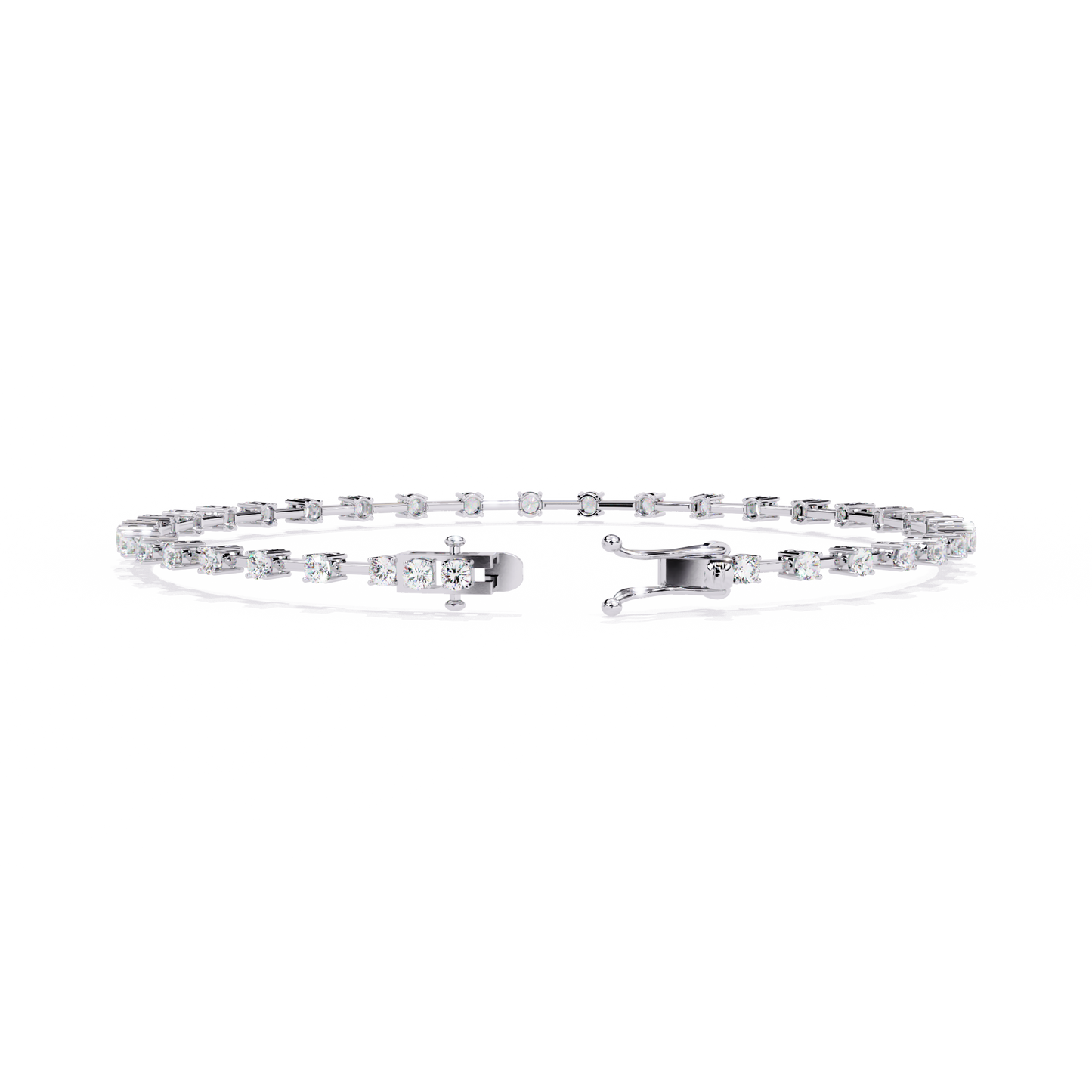 Baguette Link – Lab Diamond Line Bracelet in 14K Gold