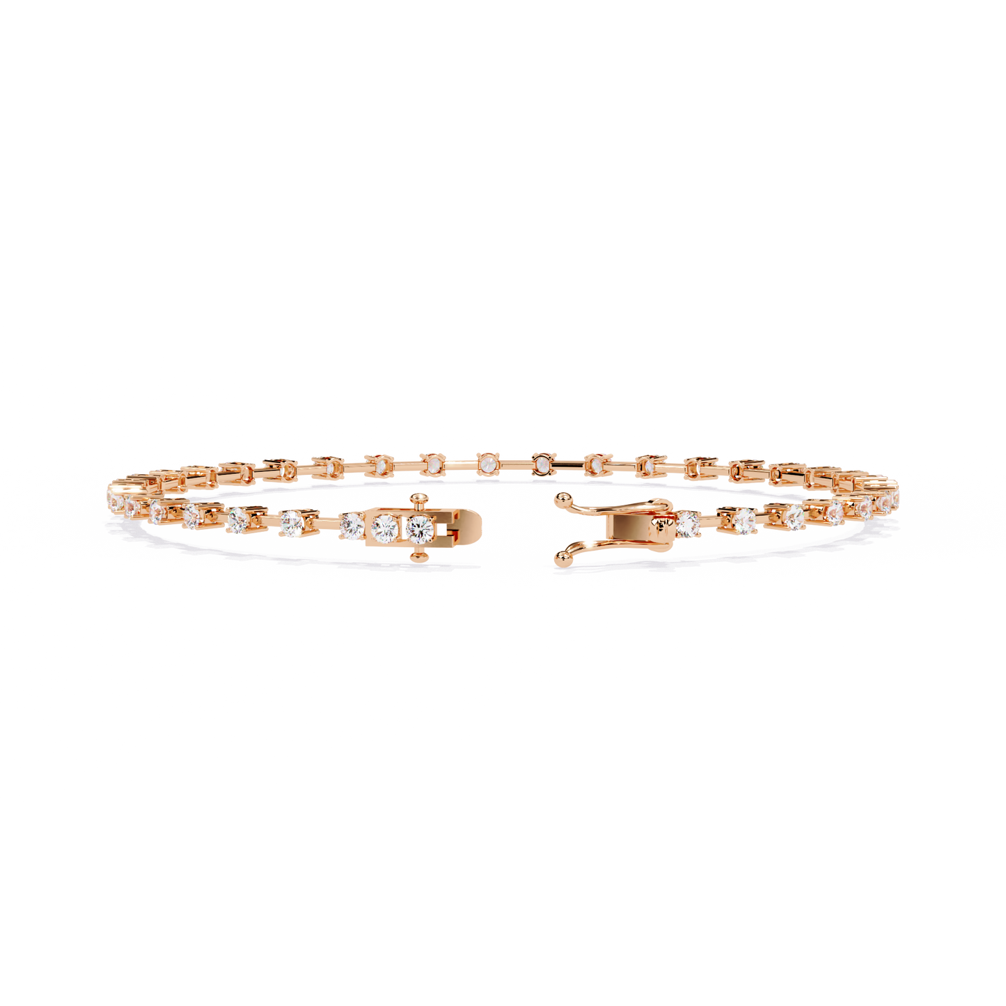 Baguette Link – Lab Diamond Line Bracelet in 14K Gold
