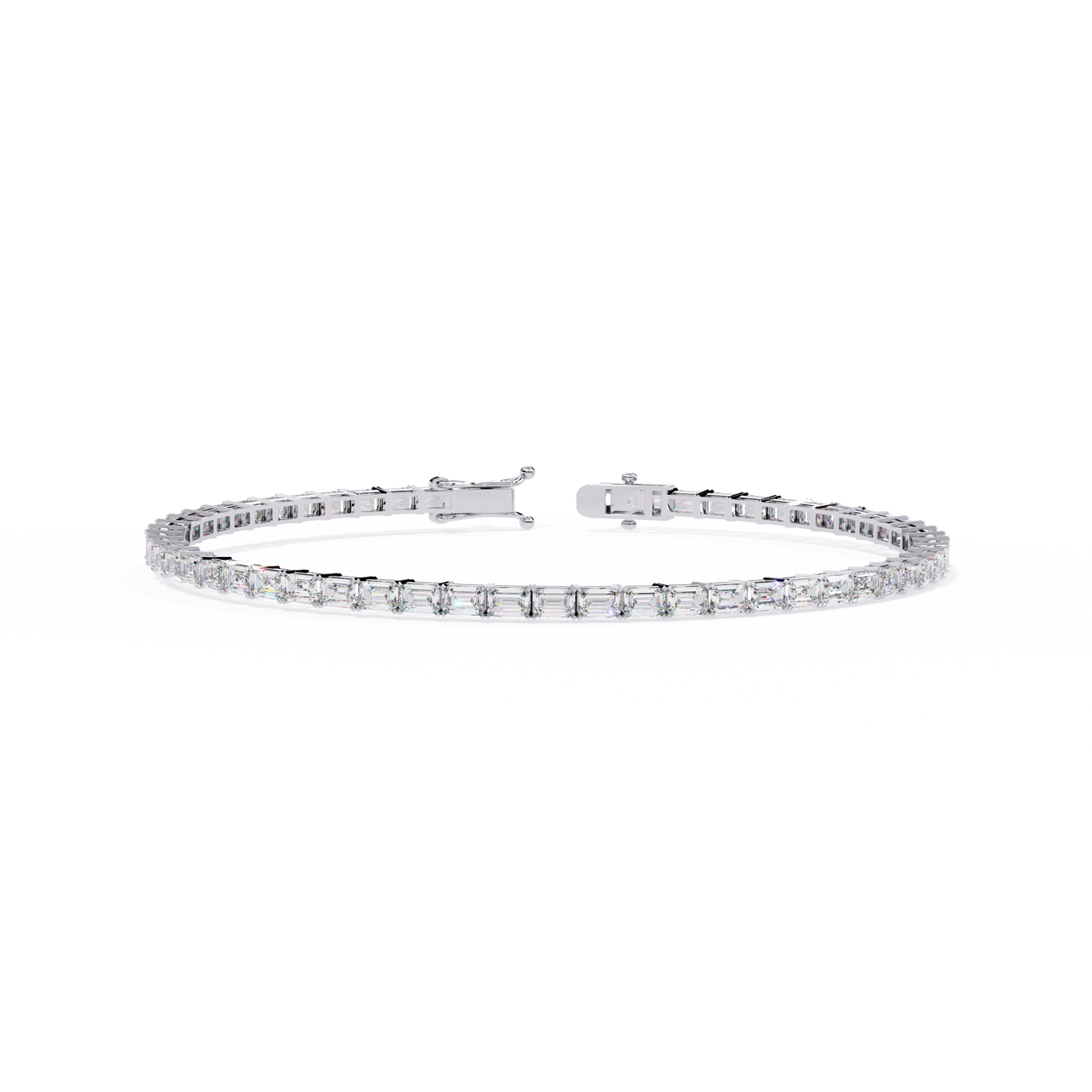Emerald Line – Lab Diamond Emerald-Cut Bracelet in 14K Gold