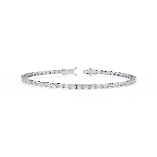 Emerald Line – Diamond Emerald-Cut Bracelet in 14K Gold