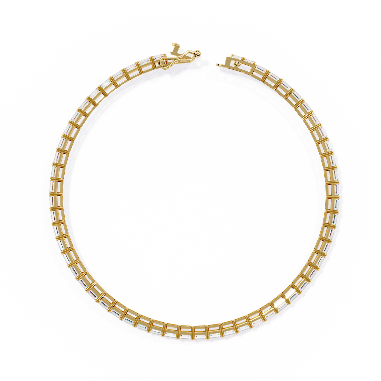Emerald Line – Lab Diamond Emerald-Cut Bracelet in 14K Gold