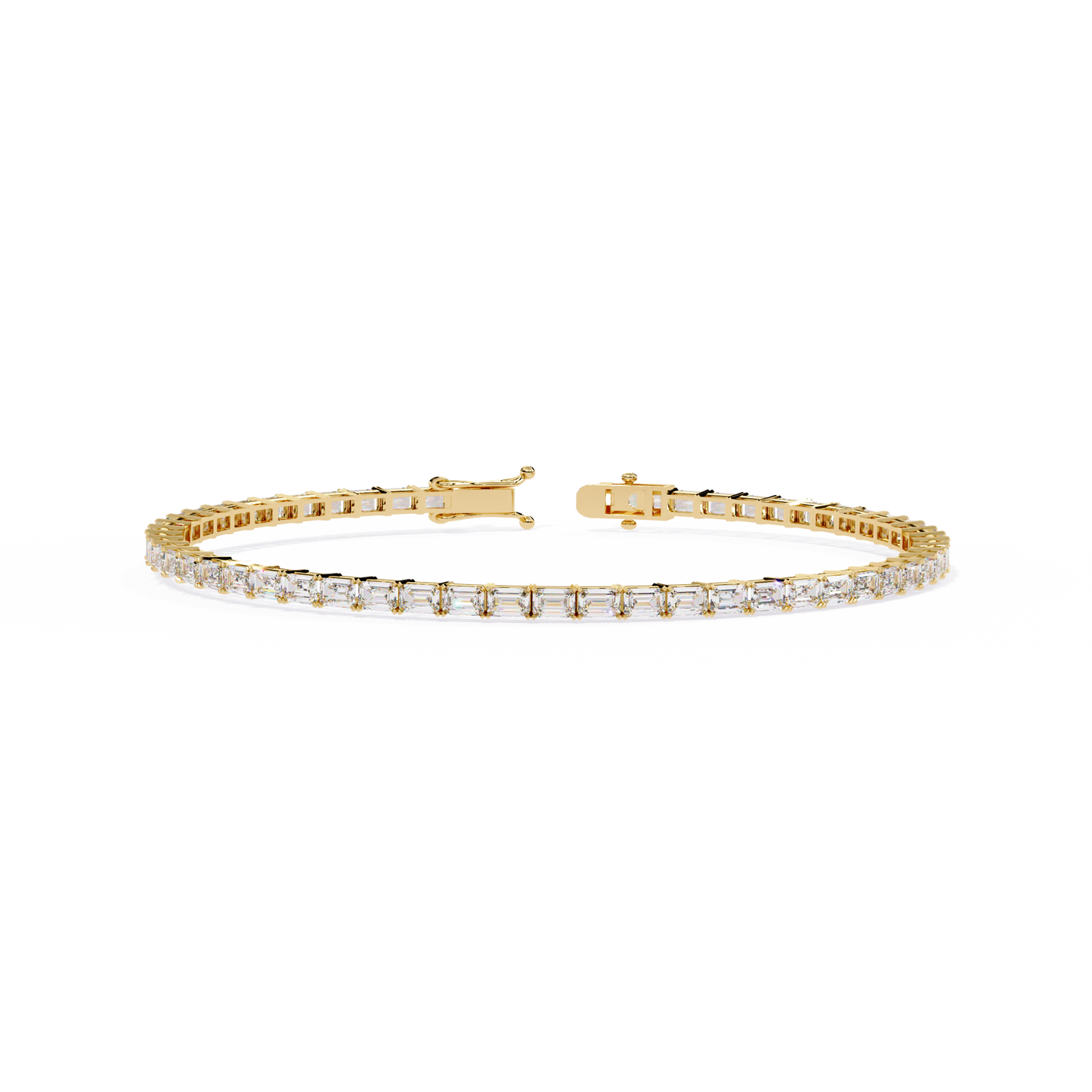 Emerald Line – Lab Diamond Emerald-Cut Bracelet in 14K Gold