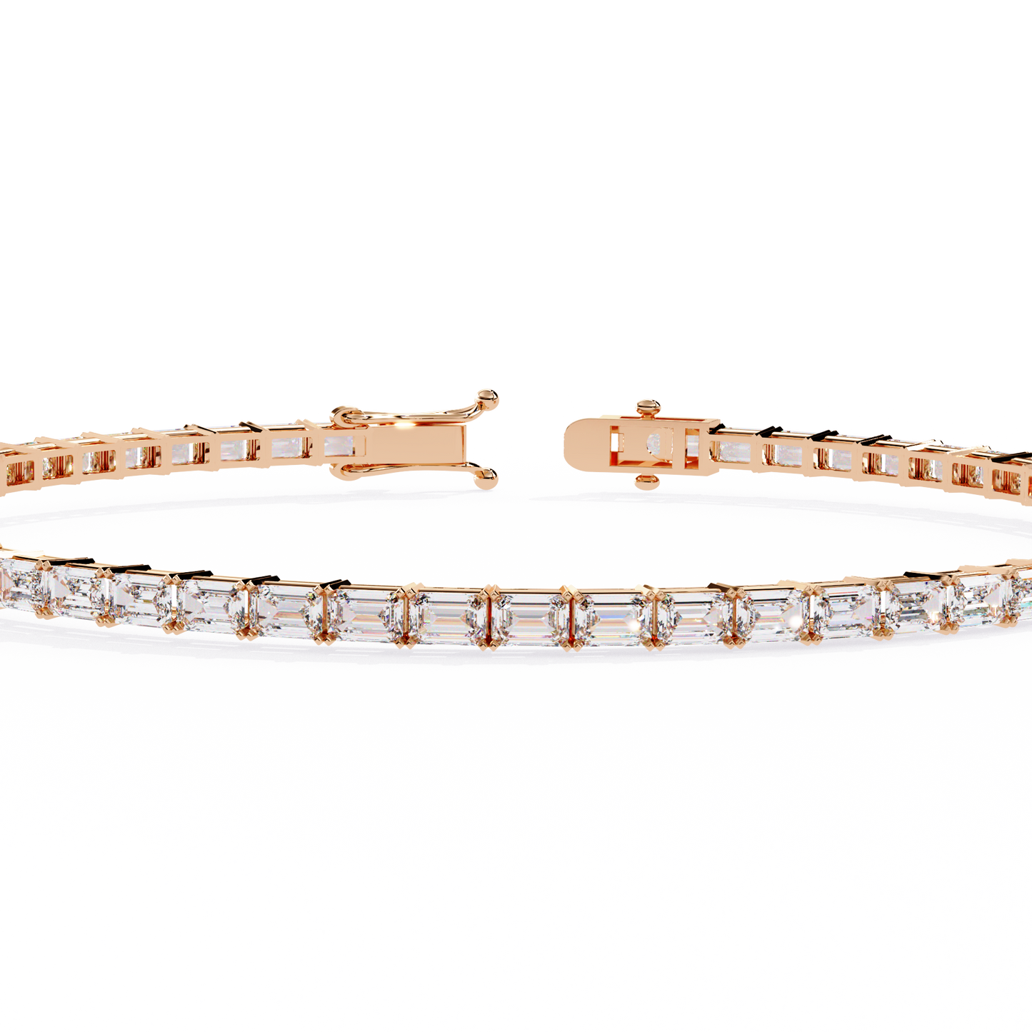 Emerald Line – Lab Diamond Emerald-Cut Bracelet in 14K Gold