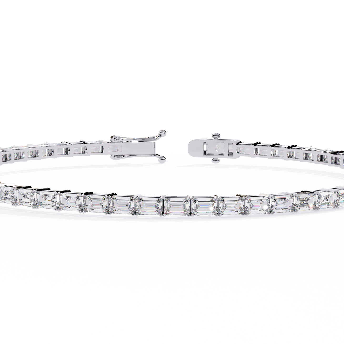 Emerald Line – Lab Diamond Emerald-Cut Bracelet in 14K Gold