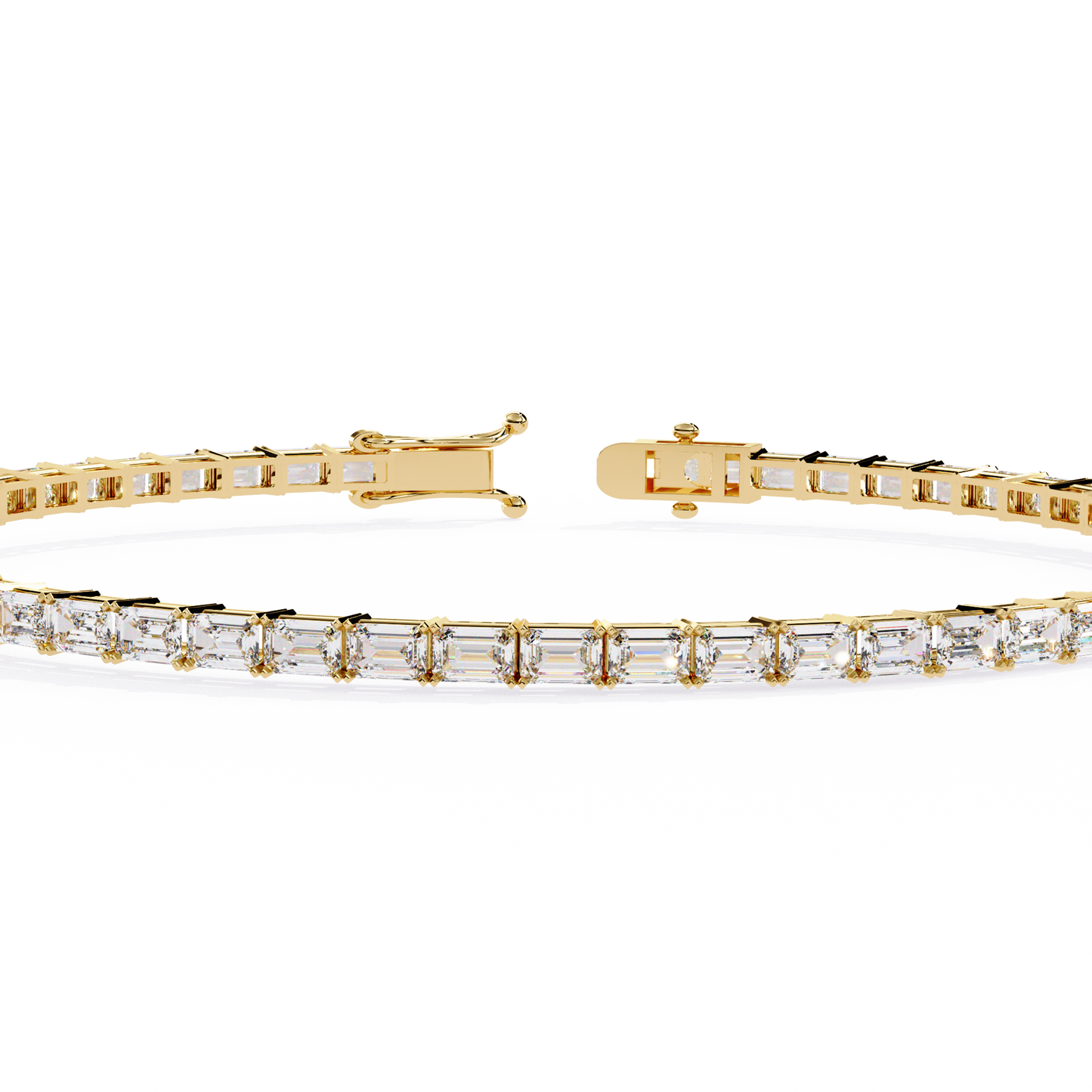 Emerald Line – Lab Diamond Emerald-Cut Bracelet in 14K Gold