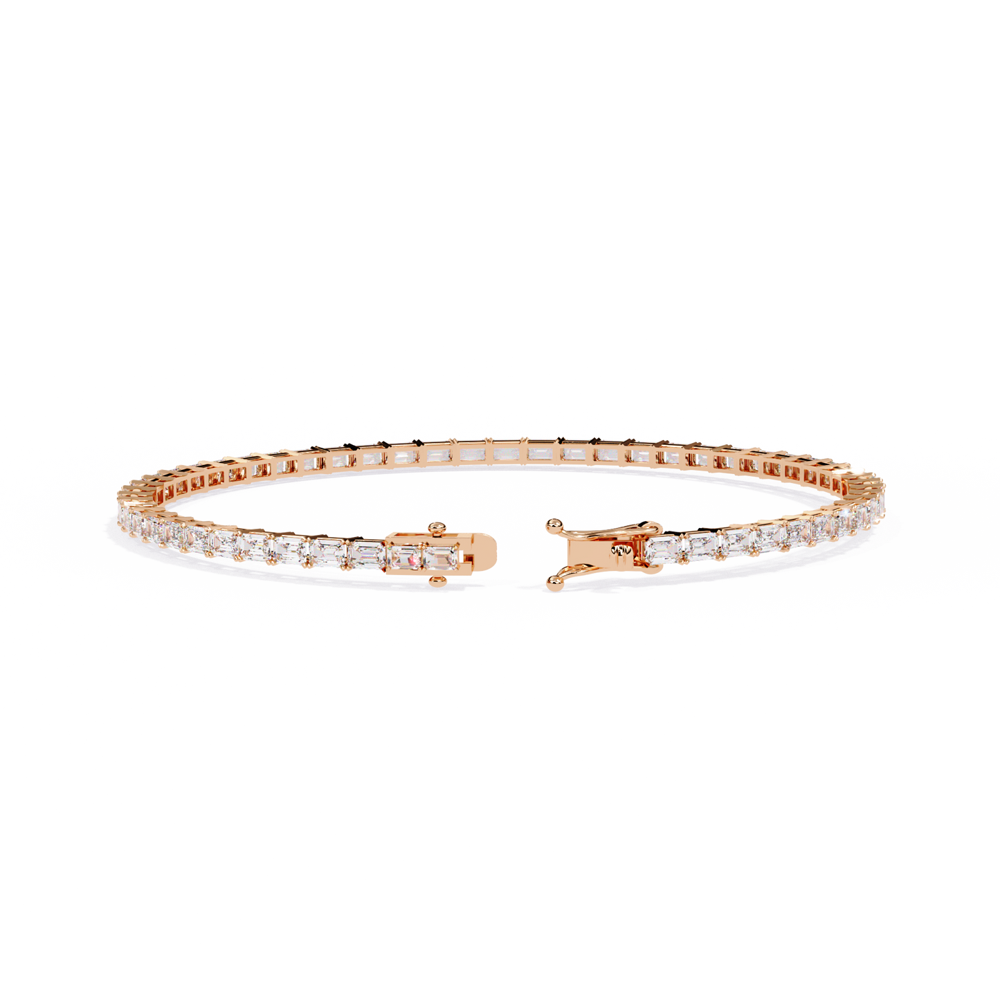 Emerald Line – Lab Diamond Emerald-Cut Bracelet in 14K Gold